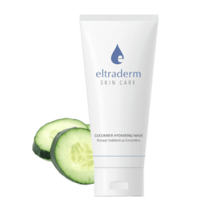 Cucumber Hydrating Mask with cucumber on the background